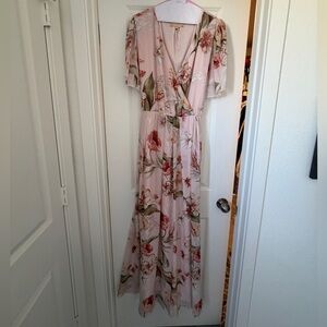 Chic Floral Maxi Dress in Pink